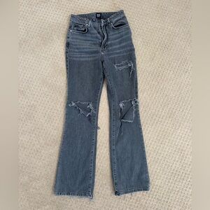Urban Outfitters Gray Distressed Flare Jeans